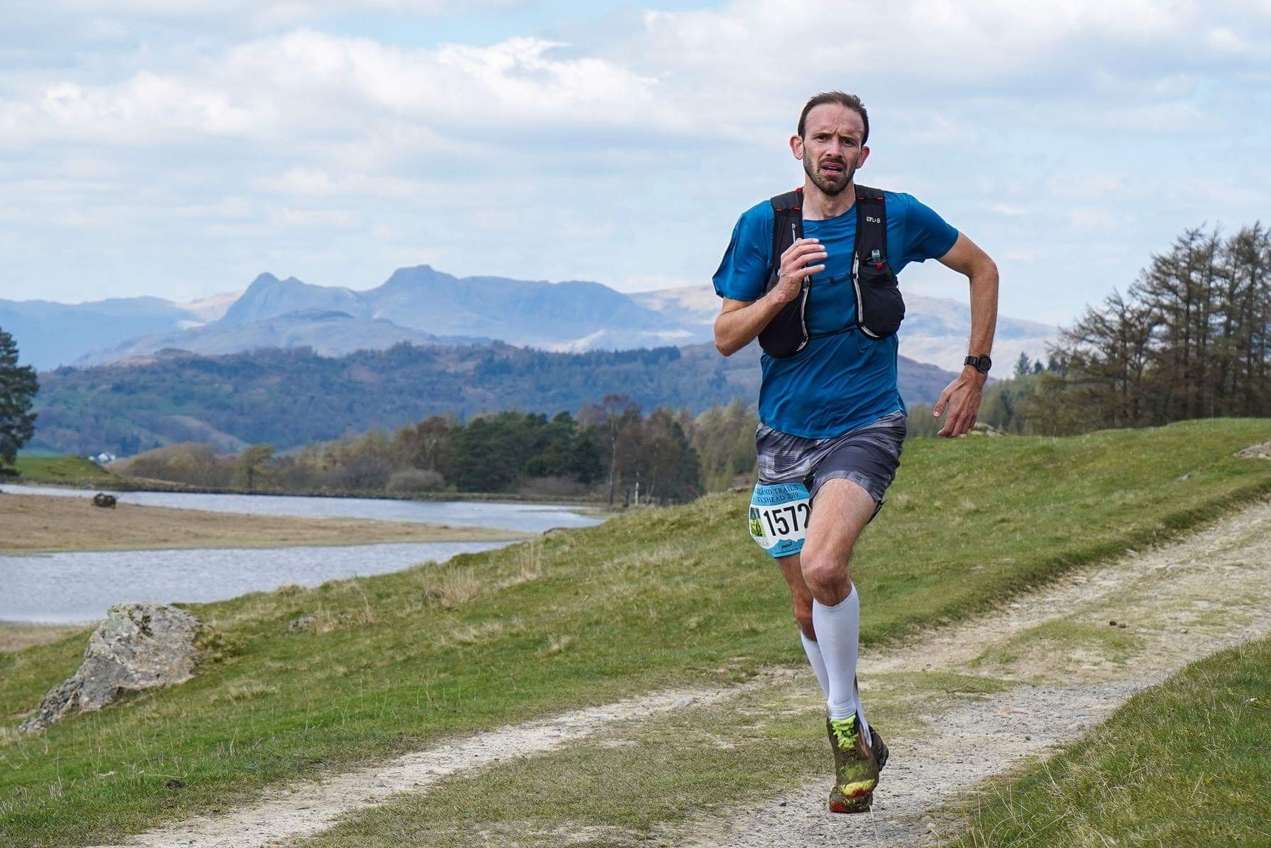 Trying to keep the pace on a tough day at Hawkshead