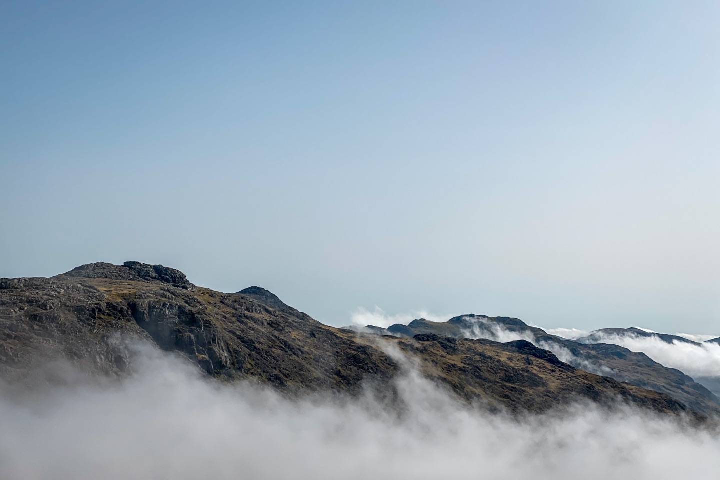 Looking across Esk Pike and Bowfell from Great End