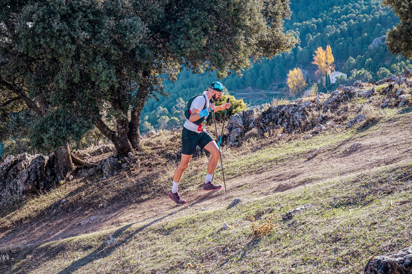 Pete climbing after the Tiscar aid station, Ultra Trail Sierra de Cazorla